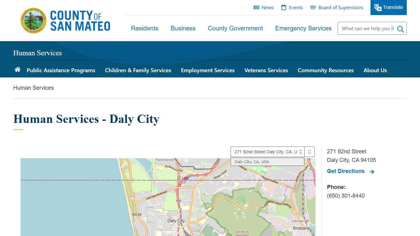 Human Services - Daly City County of San Mateo, CA